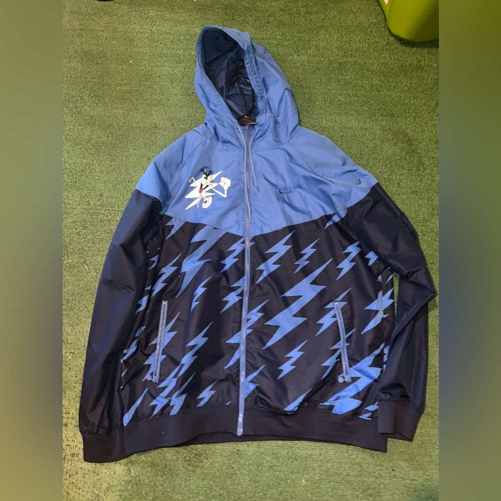 Nike tech jacket navy blue with reflective character size xl